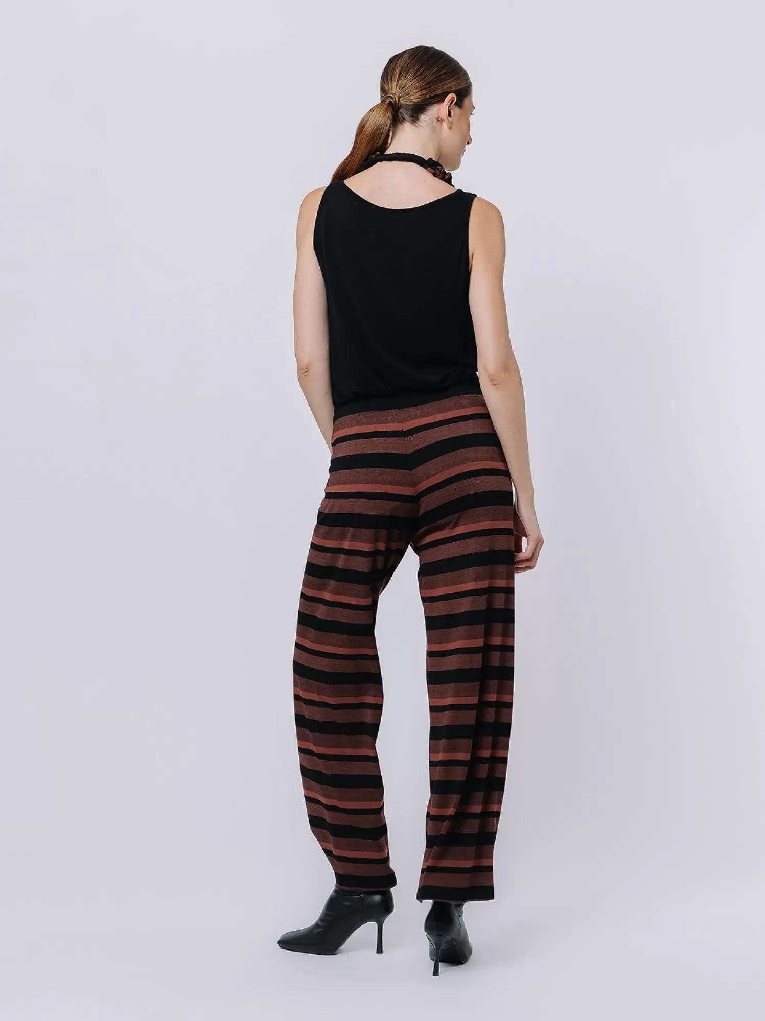 Pantalone Elastico In Jersey Rigato Multicolor | Martino Midali Shop