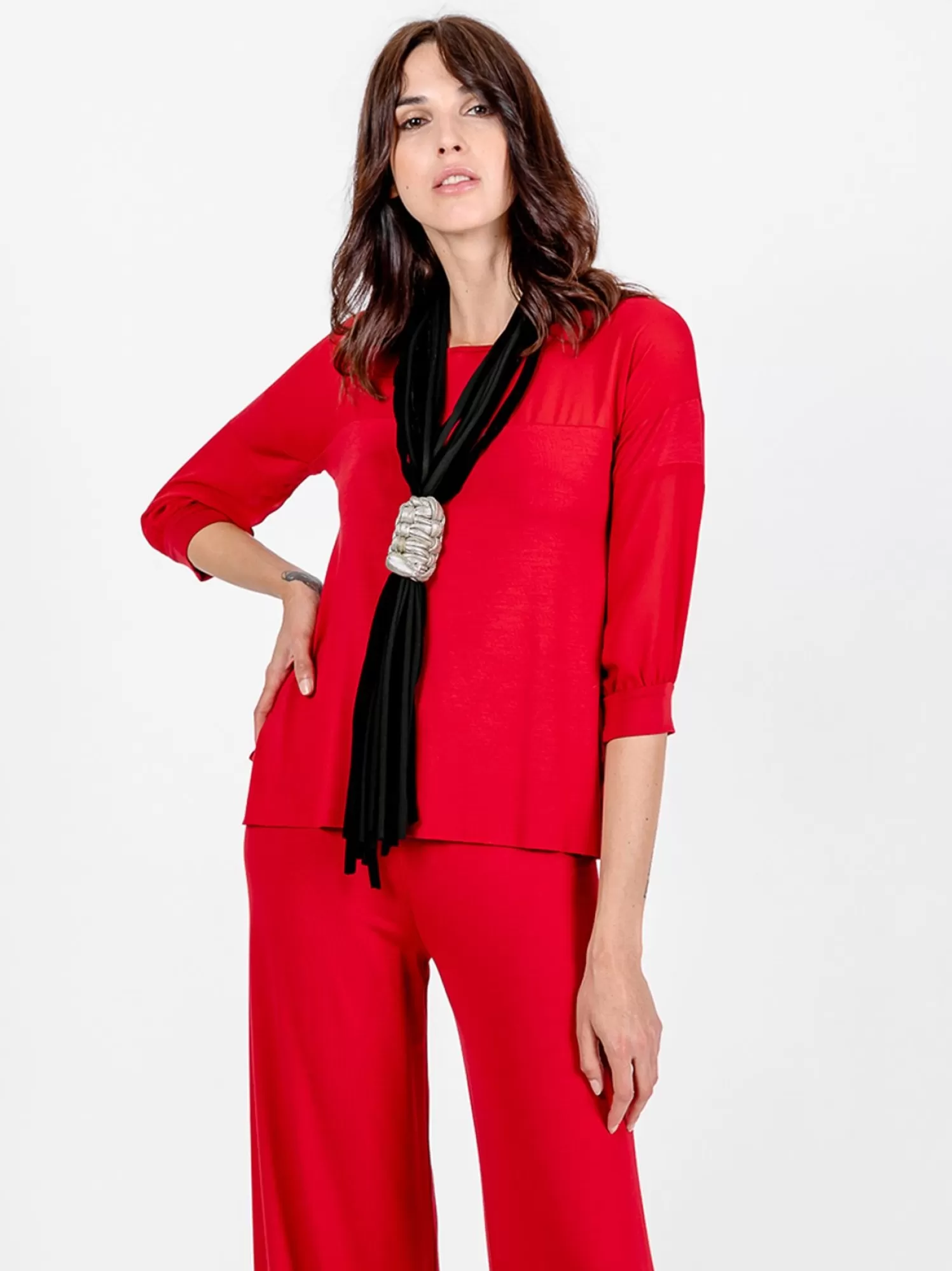 T-Shirt Con Dettagli Chiffon | Martino Midali Clearance